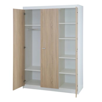 Detská šatníková skriňa v dekore duba v bielo-prírodnej farbe 131x190 cm Gabriella – Roba - Image 2