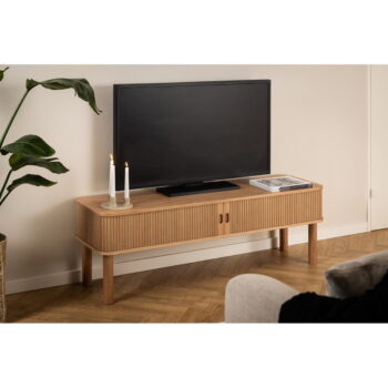 TV stolík v dekore duba v prírodnej farbe 140x45 cm Langley – Actona - Image 5