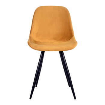 Zamatové jedálenské stoličky v horčicovej farbe v súprave 2 ks Capri – LABEL51 - Image 2