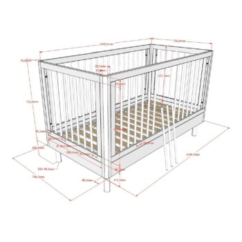 Biela postieľka z bukového dreva 70x140 cm Forrest – Vipack – Obrázok 7