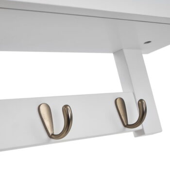 Biely bambusový nástenný vešiak s poličkou - Casa Selección – Obrázok 4