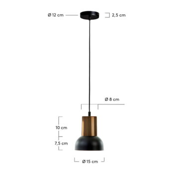 Čierne závesné svietidlo Kave Home Amina, výška 15 cm - Image 6