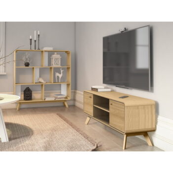 TV stolík v dekore duba v prírodnej farbe 140x53 cm Cassie - Støraa - Image 5