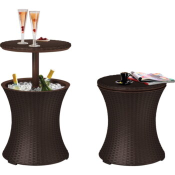 Okrúhly záhradný stolík so zásobníkom na ľad 49.5x49.5 cm Cool – Keter - Image 2
