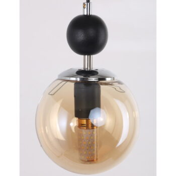 Okrovožlto-čierne závesné svietidlo so skleneným tienidlom ø 15 cm Marble – Squid Lighting - Image 2