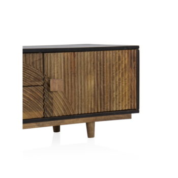 Čierny/prírodný TV stolík z mangového dreva 150x40 cm Mango - Geese - Image 5