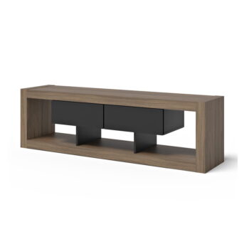 Hnedo-čierny TV stolík v dekore orecha 175x52 cm Nara – TemaHome – Obrázok 2
