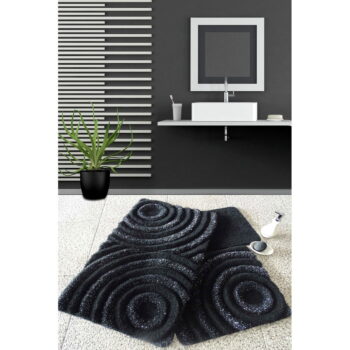 Čierne kúpeľňové predložky v súprave 3 ks 100x60 cm Wave – Foutastic - Image 3