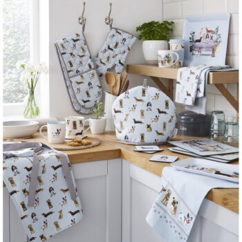 Utierky a chňapka v súprave 4 ks Curious Dogs – Cooksmart ® - Image 2