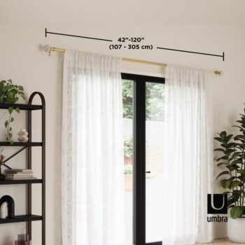 Oceľová roztiahnuteľná garniža 107 - 305 cm Pleat - Umbra - Image 9