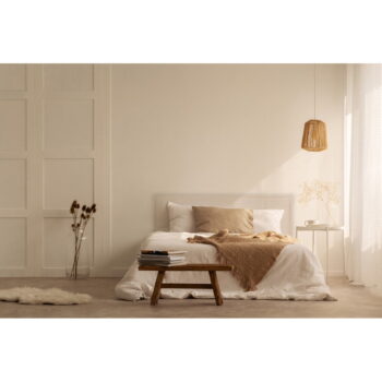 Béžové čalúnené čelo postele 160x100 cm Edmond – Really Nice Things – Obrázok 3