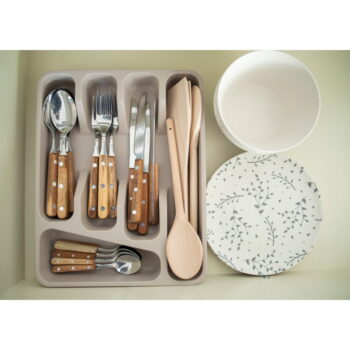 Béžový bambusový organizér na príbory Kitchen Craft Natural Elements – Obrázok 2