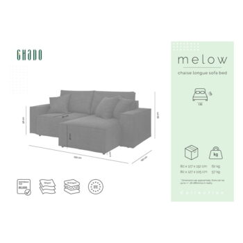 Oranžová rozkladacia rohová pohovka (variabilná) Melow – Ghado – Obrázok 7