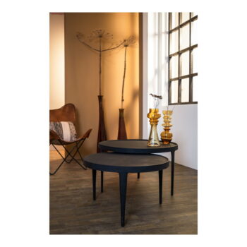 Čierne okrúhle konferenčné stolíky v súprave 2 ks ø 75 cm Tobias – Light & Living – Obrázok 6