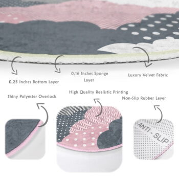 Ružovo-sivý detský koberec ø 80 cm Comfort – Mila Home - Image 8