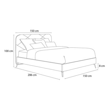 Čalúnená dvojlôžková posteľ s roštom 140x190 cm Prune – Bobochic Paris – Obrázok 5