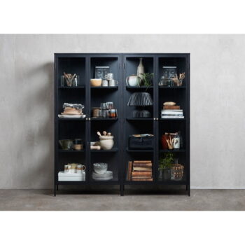 Čierna kovová vitrína 90x190 cm Carmel – Unique Furniture – Obrázok 10