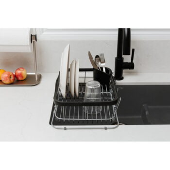Čierny oceľový odkvapkávač 37x29 cm Sinkin – Umbra - Image 7