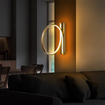 LED nástenné svietidlo v zlatej farbe ø 30 cm Halka – Opviq lights - Image 7