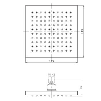 Mosadzná hlavová sprcha v zlatej farbe – Sapho – Obrázok 2