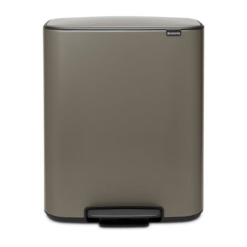 Sivý nášľapný oceľový odpadkový kôš 60 l Bo – Brabantia - Image 4