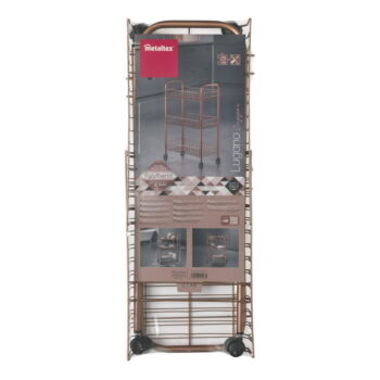 Pojazdný organizér s 3 policami v medenej farbe Metaltex - Image 3