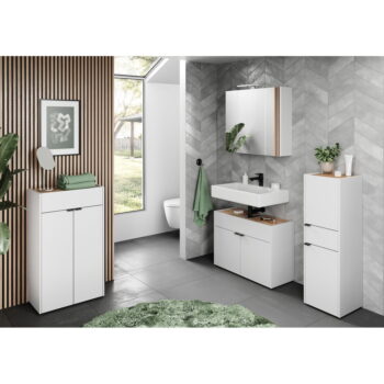 Biela vysoká kúpeľňová skrinka 60x98 cm Forano – Germania - Image 4
