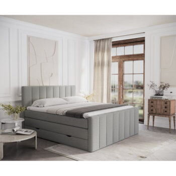 Svetlosivá boxspring posteľ s úložným priestorom 160x200 cm Ruby – Maison de Rêve - Image 9