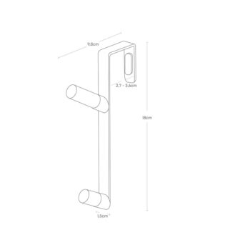 Čierny kovový vešiak na dvere 1,5 cm Tower – YAMAZAKI – Obrázok 6