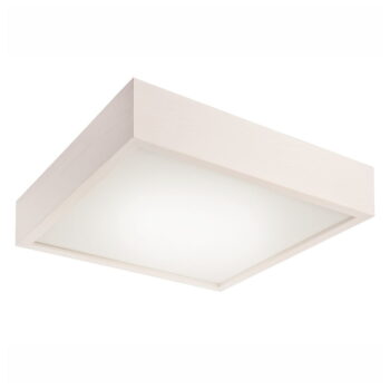 Biele stropné svietidlo so skleneným tienidlom 37,5x37,5 cm Quadro – LAMKUR