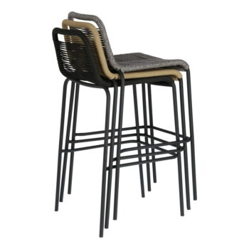 Béžová barová stolička s oceľovou konštrukciou Kave Home Glenville, výška 74 cm – Obrázok 4