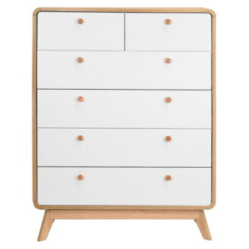 Vysoká komoda v dekore duba v bielo-prírodnej farbe 81x104 cm Caitlin – Støraa - Image 4