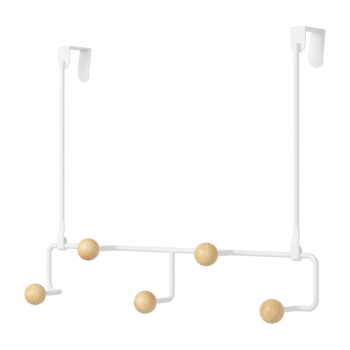 Biely prírodný kovový vešiak na dvere 39 cm Estique - Umbra - Image 4