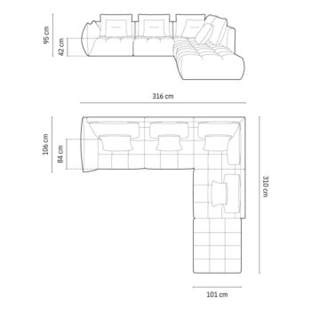 Tmavomodrá rohová pohovka (pravý roh/do L) Bloom – Micadoni Home - Image 7