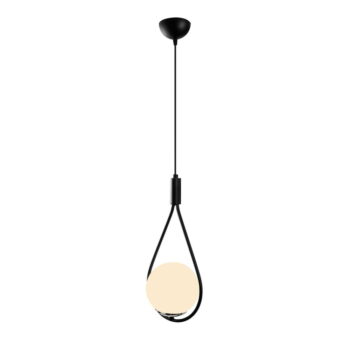 Čierno-biele závesné svietidlo so skleneným tienidlom Mudoni – Opviq lights - Image 2