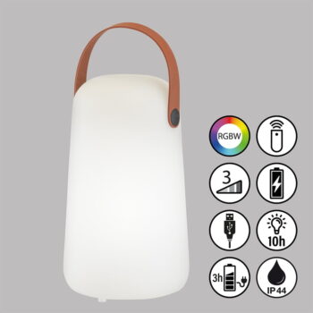 Bielo-hnedá LED stolová lampa (výška 21 cm) Collgar – Fischer & Honsel – Obrázok 3