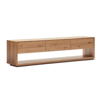 TV stolík v dekore duba v prírodnej farbe 200x51 cm Alguema – Kave Home – Obrázok 2