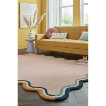 Krémový ručne tkaný vlnený koberec 160x230 cm Leo Scallop – Flair Rugs - Image 2