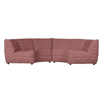 Svetloružová zamatová variabilná rohová pohovka Bag – WOOOD - Image 4