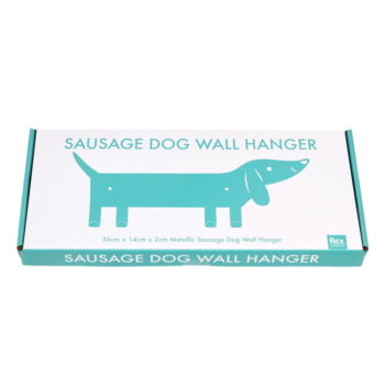 Tyrkysovomodrý kovový nástenný detský vešiak Sausage Dog – Rex London - Image 3
