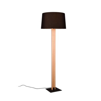 Stojacia lampa v čiernej a prírodnej farbe s textilným tienidlom (výška 150 cm) Rahul – Trio - Image 3
