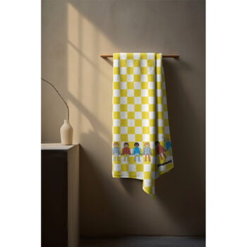 Žltá bavlnená detská osuška 75x140 cm Checkerboard – Playmobil - Image 2