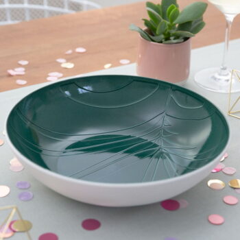 Bielo-zelená porcelánová servírovacia miska Villeroy & Boch Leaf, ⌀ 26 cm – Obrázok 3