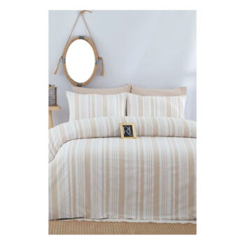 Béžové bavlnené predĺžené obliečky na dvojlôžko 200x220 cm – Mila Home - Image 2