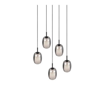 Závesné svietidlo so skleneným tienidlom ø 48 cm v čierno-striebornej farbe Barret – Trio Select – Obrázok 5