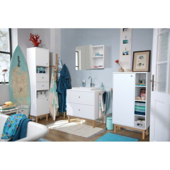 Biela závesná skrinka s umývadlom bez batérie 80x62 cm Color Bath – Tom Tailor – Obrázok 4