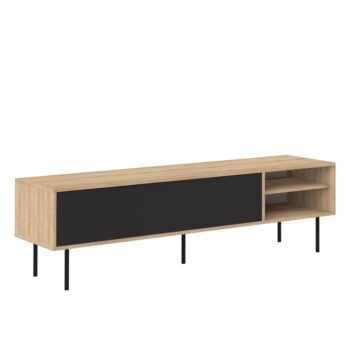 TV stolík v dekore duba v čierno-prírodnej farbe 165x40 cm Ampère – TemaHome - Image 4