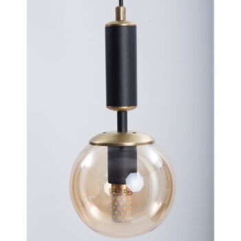 Žlté/čierne závesné svietidlo so skleneným tienidlom ø 15 cm Hector – Squid Lighting - Image 2