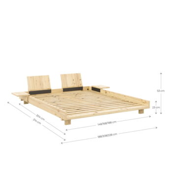 Dvojlôžková posteľ z borovicového dreva s roštom v prírodnej farbe 160x200 cm Social Bed – Karup Design - Image 4