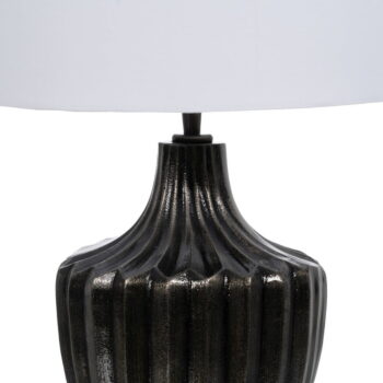 Čierno-biela stolná lampa s textilným tienidlom (výška 52,5 cm) – Ixia - Image 2